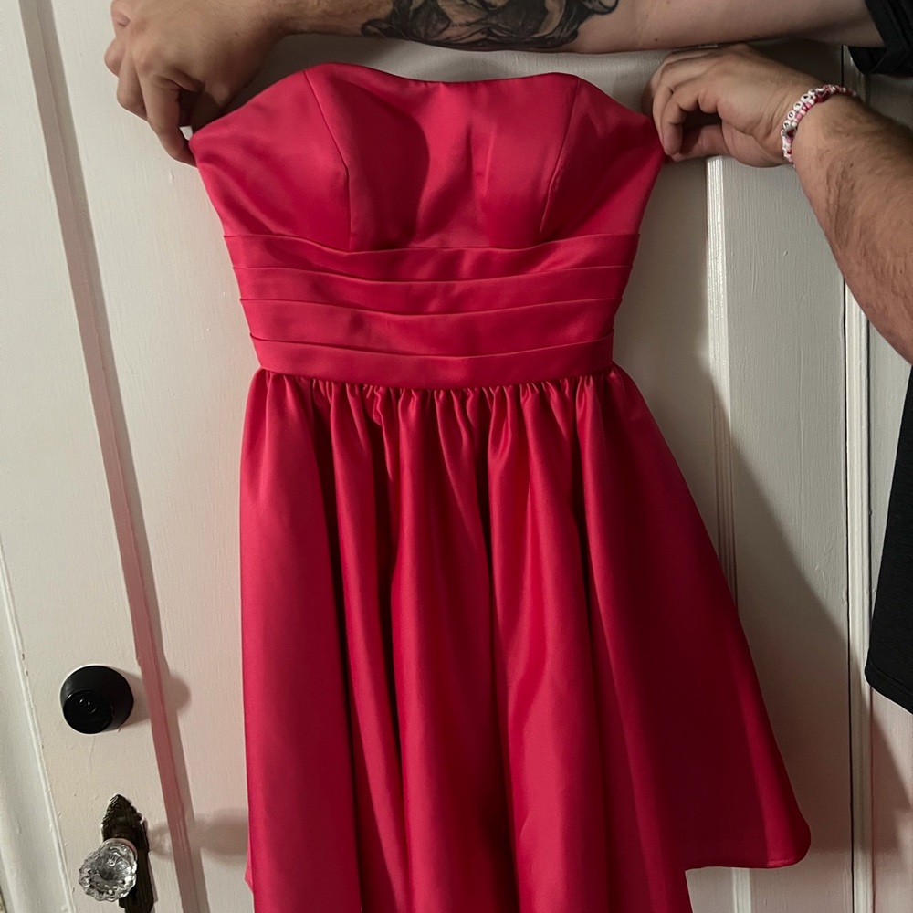 Elegant Strapless Pink Dress